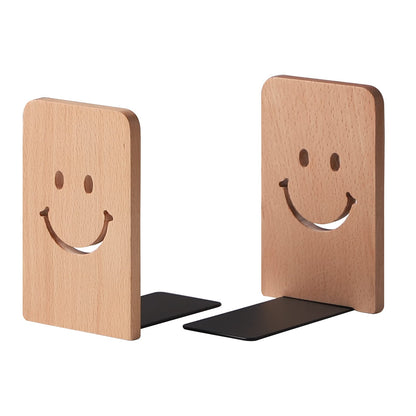 Muso Wood Bookends for Shelves, Non Skid Book Ends for Office Home Kitchen, Bookends for Holiding Books (Beech)