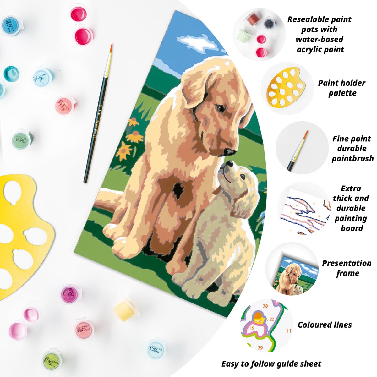 Ravensburger Motherly Love Paint by Numbers Kit for Kids - 20048 - Painting Arts and Crafts for Ages 7 and Up Ravensburger