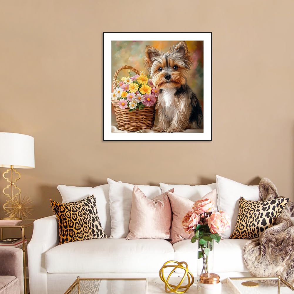 SJUTOUCI Diamond Art Painting Kits for Adults, Dog Diamond Art Kits for Beginners, 5D DIY Full Drill Gem Craft for Home Decor Gift 11.8x11.8inch, Animal SJUTOUCI