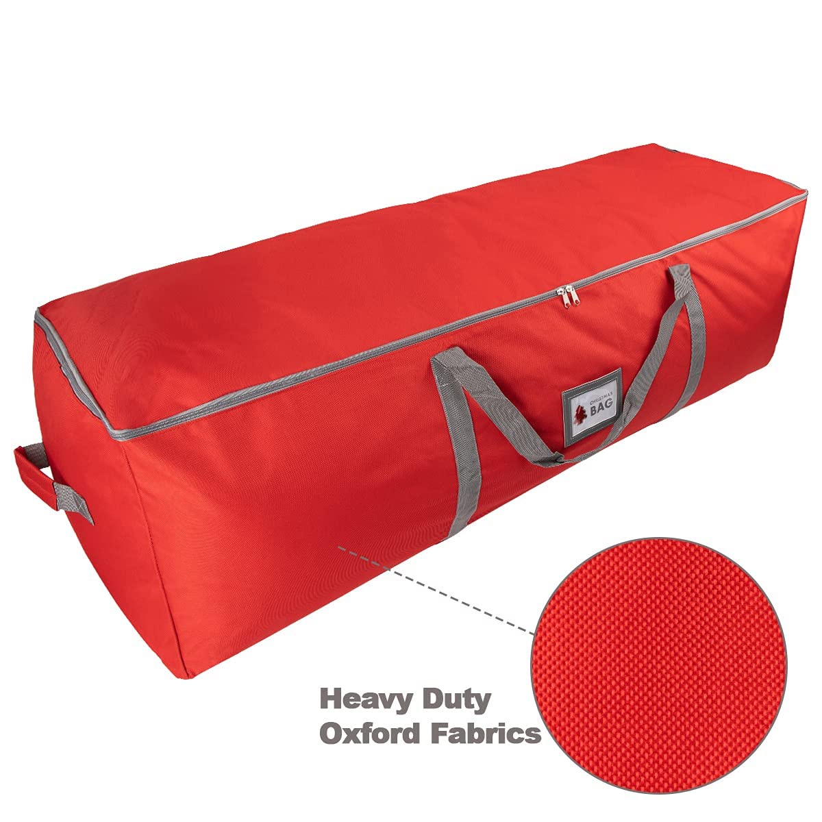 Dadouman Heavy Duty Oxford Christmas Tree Storage Bag with Extra Padded Handles| Waterproof Oxford Artificial Tree Storage Bag | 51" L x 16" W x 16" H, ID Card Included (Red) DADOUMAN