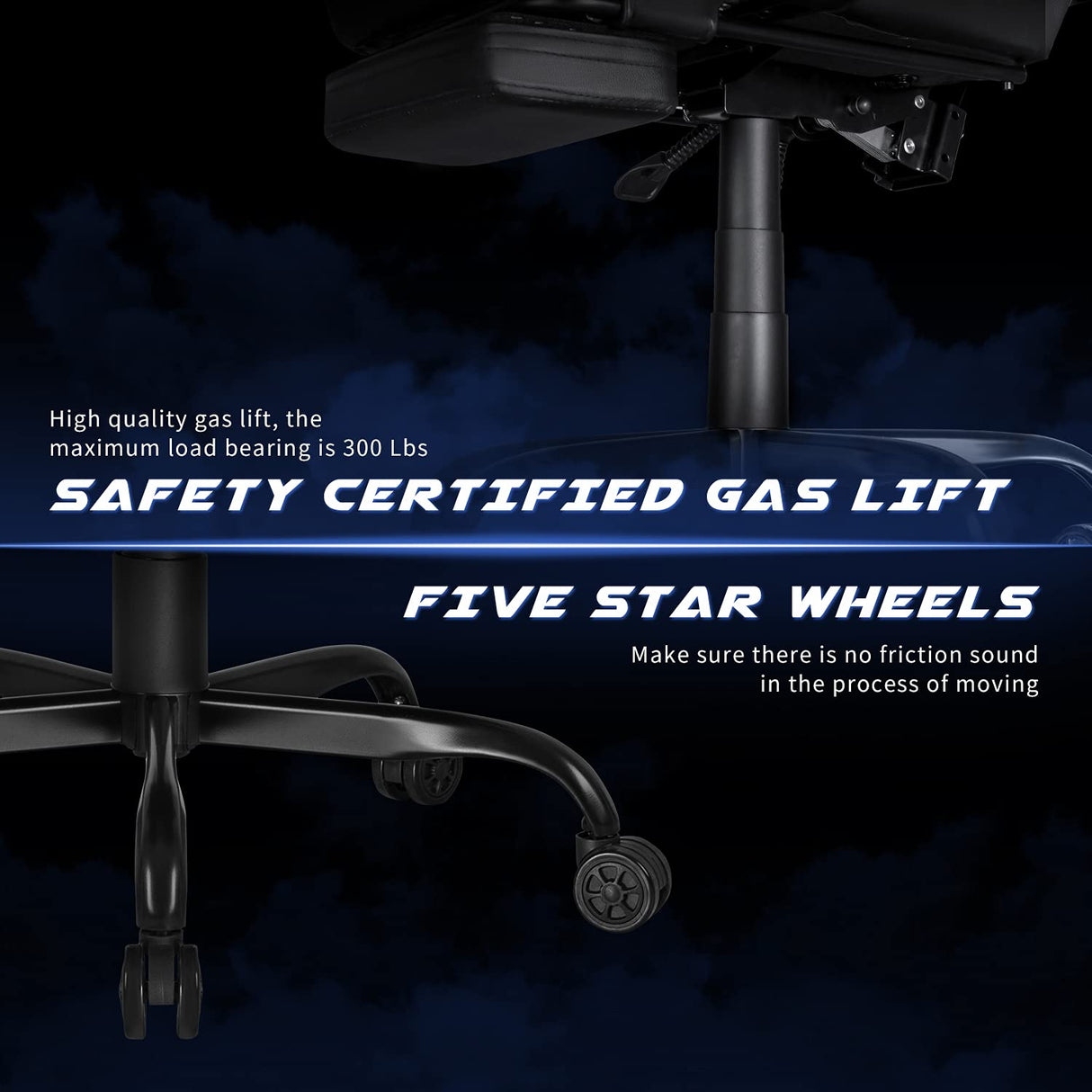 Homall Gaming Chair Massage Computer Office Chair Ergonomic Desk Chair with Footrest Racing Executive Swivel Chair Adjustable Rolling Task Chair (Black) Homall