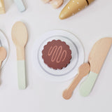 nunukids Wooden Play Food Sets for Kids Kitchen 42 pc Wooden Toys with Storage Basket Wood Pretend Food Play Kitchen Accessories Set nunukids