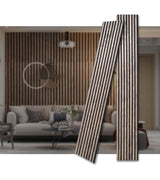 ARTSLAT 3D Fluted Sound Absorbing Decorative Soundproof Panels | Acoustic Wood SLAT Wall Panels | Interior Design for Walls and Ceilings | 94.48 * 23.62in | 2PCS Coverage | Natural Walnut ARTSLAT