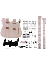 Fistrock DIY Electric Guitar Kit Double Neck DIY Guitar Kits Tele Style Beginner Kits Right Handed with Basswood Body Hard Maple Neck Maple Fingerboard Chrome Hardware Build Your Own Guitar. Fistrock