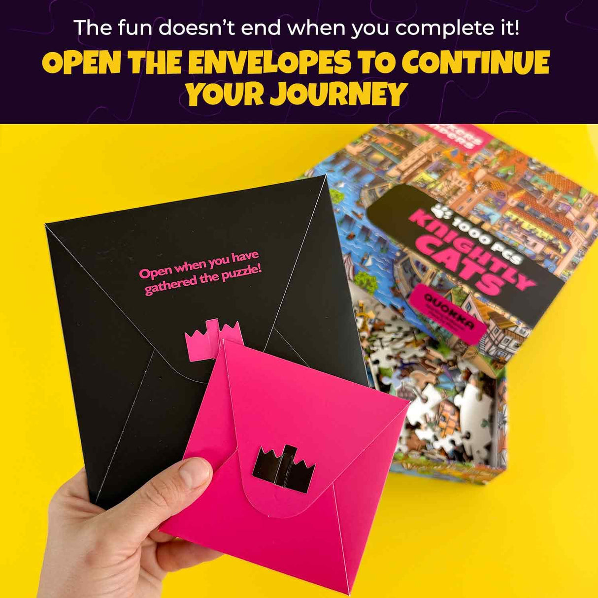 QUOKKA 1000 Piece Jigsaw Puzzle for Adults Nighty Cats – Premium Box Packaging with Extra Fun Challenges, Whimsical Cat Puzzle, Perfect for Relaxation, Creativity & Gift Giving QUOKKA