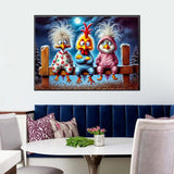 Chicken Diamond Art Kits for Adults, 5D Chicken Diamond Painting Kits for Beginners, Round Full Drill Diamond Art Painting Kit DIY Crystal Rhinestone Funny Gem Art Craft for Home Decor 12 x 16 Inch Fotasmua