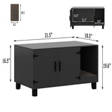 TaoHFE Litter Box Enclosure Cat Litter Box Furniture Hidden with Cat Scratch Pad Decorative Farmhouse Wooden Hidden Litter Box Cat House Litterbox Furniture Cat Box Furniture Litter Box Cabinet Black TaoHFE