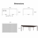 PURPLE LEAF Louvered Pergola 14' × 20' Outdoor Hardtop Gazebo Sun Shade with Adjustable Canopy Patio Aluminum Retractable Roof for Outside Deck Backyard Pavilion PURPLE LEAF