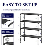 Kitsure Shoe Rack - Non-Woven Shoe Rack Shelf, Shoe Organizer for Closet, Entryway, Garage & Corridor, Stackable Shoe Shelves, X-Large, Black Kitsure