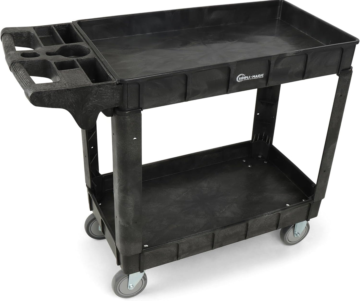 Simpli-Magic Rolling Utility Cart on Wheels, Heavy Duty with Ergonomic Handle, Deep Shelfs for Garage, Warehouse, Workshop, 600-Pound Capacity 40x33x17-Inch SIMPLI-MAGIC