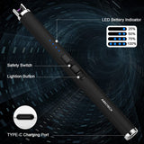 ARECTECH Rechargeable Electric Candle Lighter Arc Plasma Windproof Lighter for Candle Kitchen Birthday Gift for Mom Men Wife with Type-C Cable Black ARECTECH