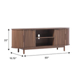 Walker Edison Chloe Curved Reeded TV Stand, Sliding Doors, 65 Inch, 60 inch, Mocha Walker Edison