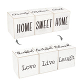 Airrioal Farmhouse Home Decorations for Living Room Decor,4-Sided Wooden Blocks Rustic Sign, Modern Farmhouse Decor for Shelf Tiered Tray Entryway Coffee Table Decor,2.8" Airrioal