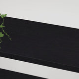 HSH Industrial-Style 3-Tier Black Oak Bookshelf with Metal Frame for Modern Storage HSH