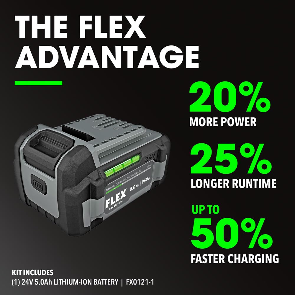 FLEX 24V Brushless Cordless 1/2-Inch 1,150 Ft-Lbs High Torque Impact Wrench Kit with 5.0Ah Lithium Battery and 160W Fast Charger - FX1471-1C FLEX