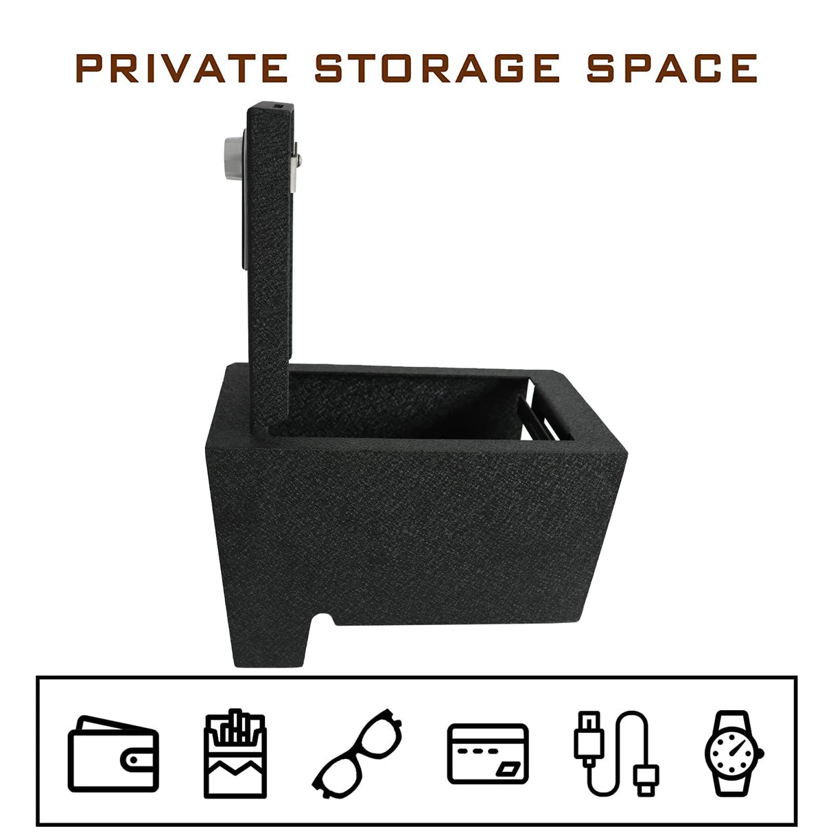 Center Console Gun Safe Vault - TuoJue Console Safe Lock Box Compatible with 2022-2025 Toyota Tundra and 2023-2025 Toyota Sequoia Console Organizer Locking Vault with Superior Fingerprint Lock TUOJUE