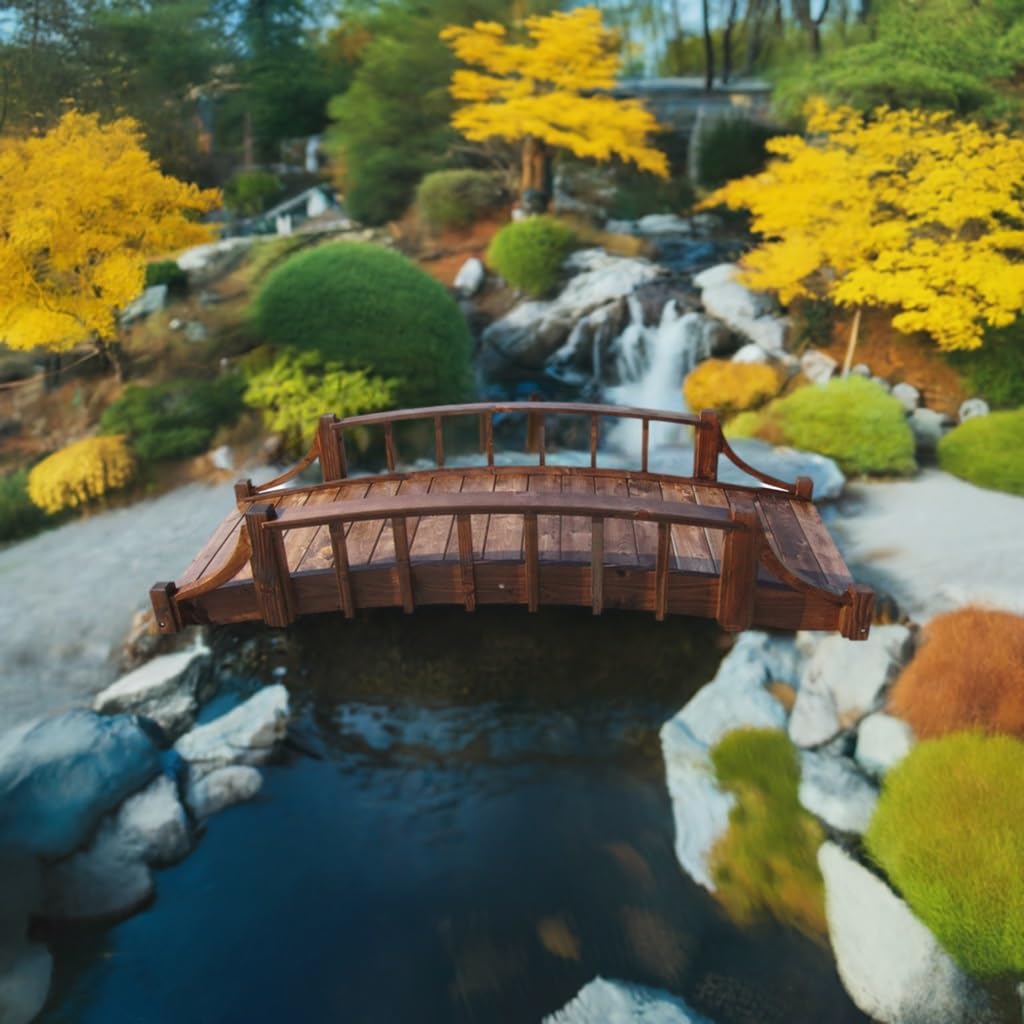 SamsGazebos Country Wood Garden Bridge, 8', Brown SamsGazebos