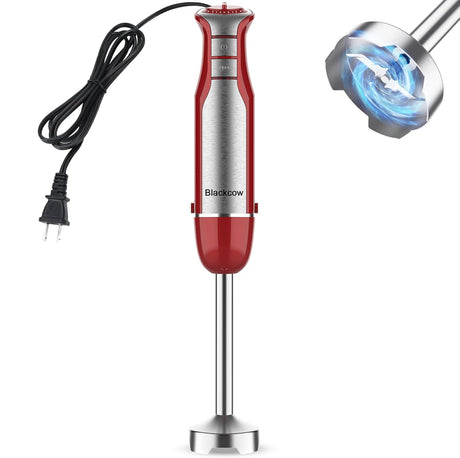 Blackcow Immersion Blender Handheld,800W Powerful Electric Hand Blender with 6-Speed&Turbo,Electric Mixer Handheld for kitchen,Smoothie,Soup,Baby Food,Puree,Drinks,RoseRed Blackcow