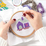 DIY Stamped Embroidery Starters Kits for Beginners Easy with Pattern Pug Dog Hoops Cloth Threads Needlework Art Cross Stitch Kits Craft for Adults Students Home Decoration