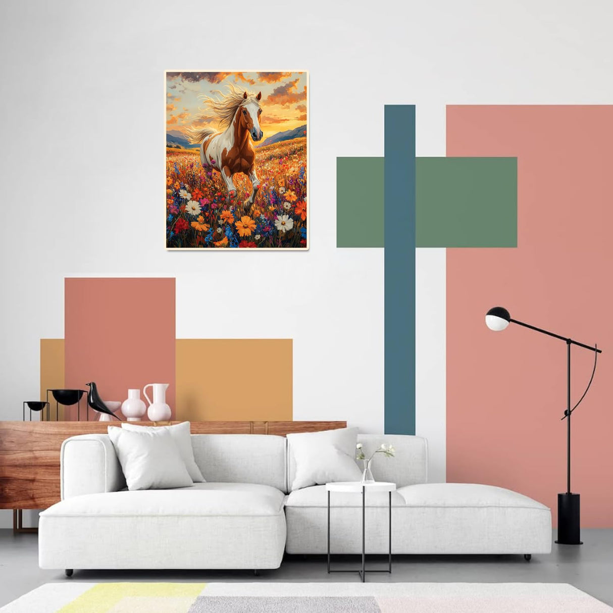 obterie Horse Paint by Numbers Kit for Adults Beginner Animals Oil Painting Kit Adult Paint by Number Kits on Canvas DIY Painting for Beginners Art by Numbers for Gifts Home Wall Decor 16x20 Inch obterie