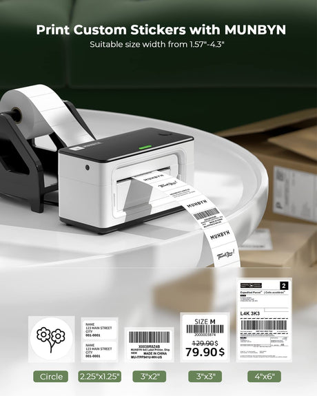 MUNBYN Shipping Label Printer RealWriter 941, 4x6 Label Printer for Shipping Packages, USB Thermal Printer for Home Shipping Small Business, Compatible with macOS, Windows (USB Only) MUNBYN