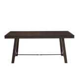 Walker Edison Liam Rustic Farmhouse Trestle Style Dining Table, 70 Inch, Dark Brown Oak Walker Edison