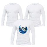 OKBA 3 PCS Sublimation Blank T-Shirts Round Collar Long Sleeves Adult White Polyester t Shirts (Large Long) OKBA