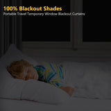 Blackout Curtains for Bedroom 79" x 57" Portable Blackout Shades Film 100% Blackout Window Cover No Drill Blackout Blinds with Hooks & Loops Strips Temporary Blackout Shades for Nursery Dorm Room LUCKJOY