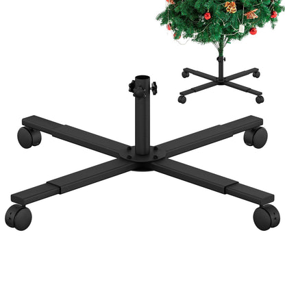 Mordx christmas tree stand, Metal Rolling Artificial Christmas Tree Standfor 5 to 8 FT Artificial Trees，Adjustable Legs, Locking Caster Wheels (23'',Φ0.94'')