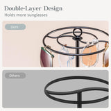 ProCase Sunglasses Organizer Glasses Holder Eyeglasses Stand, Upgraded Large Capacity Sunglass Storage with Metal Frame and Base, Eyewear Display Rack for Tabletop, Up to 15 Pairs -Black ProCase