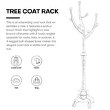 Heavy Duty Coat Rack Freestanding Wood Tree Rack with 8 Hooks, Unique Design Tree Branch-look, Premium Coat Tree Clothes Hanger Stand with Sphere Base for Entryway, Hallway, Bedroom-Load 160lbs Black Bekrvio