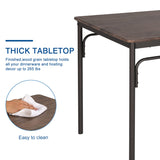 VECELO 5 Piece Kitchen Table Set for Dining Room,Dinette,Breakfast Nook,Industrial Style, Seating for Four, Brown VECELO