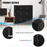Greenvelly 9 Door Storage Locker for Employee, Metal Locker for Office, Gym, Shool, Lockable Black Steel Locker with Lock and Card Slot for Home,Garage Greenvelly