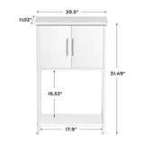 Herture 5-10 Gallon Fish Tank Stand, Metal Double Aquarium Stand with Cabinet for Fish Tank Accessories Storage, Heavy Duty 20.5" L* 11.02" W Tabletop, 500LBS Capacity White PG06YGW Herture