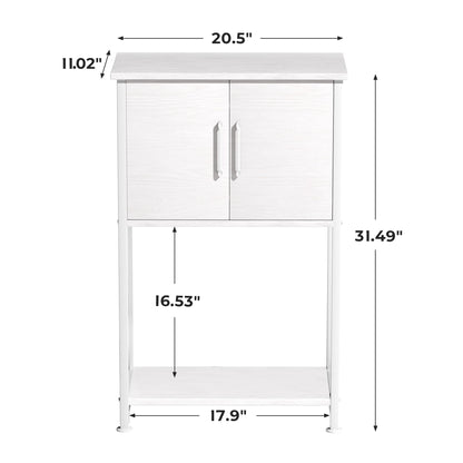 Herture 5-10 Gallon Fish Tank Stand, Metal Double Aquarium Stand with Cabinet for Fish Tank Accessories Storage, Heavy Duty 20.5" L* 11.02" W Tabletop, 500LBS Capacity White PG06YGW - WoodArtSupply