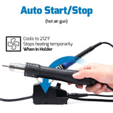 WEP 882D Soldering Iron Station 2-IN-1 SMD Hot Air Rework Station with 2 Spools of Solder Wire, 5 Soldering Tips, 3 Hot Air Nozzles, Brass Wool Tip Cleaner, Tweezers, Desoldering pump WEP