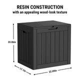 Mars Villa Deck Box, Waterproof Weatherproof and UV Resistant Resin Storage Bin with Lockable Lid, Ideal for, Outdoor, Patio Furniture Cushions, Pool Supplies, Garden Tools (31 Gallon, Black) Mars Villa