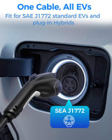 40FT 50A J1772 EV Charger Extension Cable, J1772 Extension Cable Compatible with 110V-240V Level 1/ Level 2 EV Charger Stations, IP66 Waterproof EV Extension Cord with Carrying Bag,for J1772 EVs/PHEVs SEGUMA