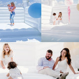 13ft White Bounce House Commercial Grade 100% PVC White Bouncy Castle for Wedding Memorable Birthday Parties & Event OWROMI