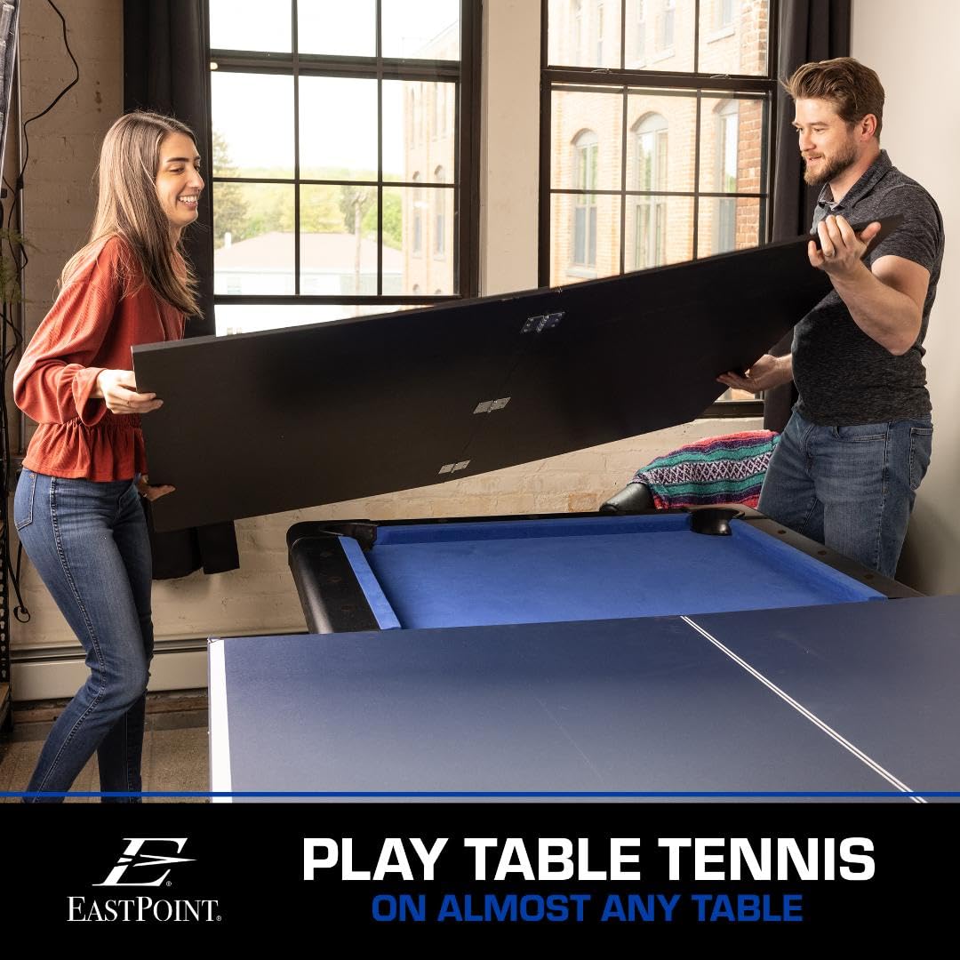 EastPoint Sports Ping Pong Conversion Top, Foldable Table Tennis Topper, Lightweight and Portable, Zero Assembly Required, Blue EastPoint Sports