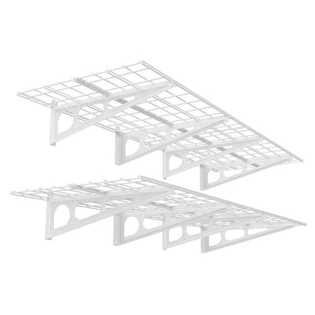 FLEXIMOUNTS 2-Pack 2x6ft 24-inch-by-72-inch Wall Shelf Garage Storage Rack Floating Shelves, 1200 lbs Load Capacity, White FLEXIMOUNTS