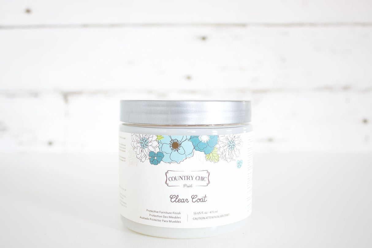 Clear Coat Quart (32oz) - Eco-Friendly Clear Satin Sheen Top Coat for Chalk Style Wood Furniture Paint, Non-Yellowing Waterproof Finish, Easy Application Country Chic Paint