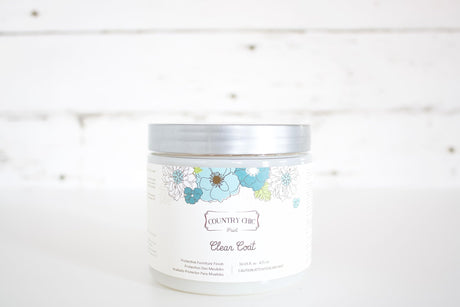 Clear Coat Quart (32oz) - Eco-Friendly Clear Satin Sheen Top Coat for Chalk Style Wood Furniture Paint, Non-Yellowing Waterproof Finish, Easy Application Country Chic Paint