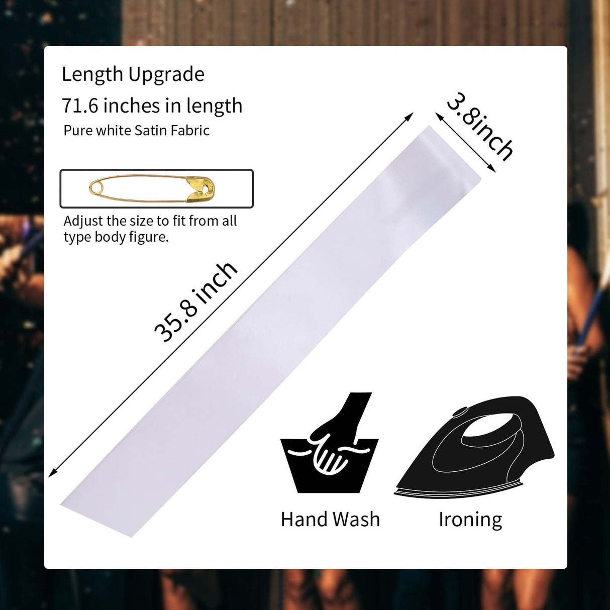 CIEHER Sash White Sash Blank Satin Sash Bride Sash Custom Sash Prom Court Sash Mommy to Be Sash Birthday Sash Bride to Be Sash Bachelorette Sash Graduation Sash Party Decorations Make Your Own CIEHER