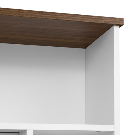 Tdewlye 95.5" W Wall Unit TV Stand Media Console with Bookshelves for TVs up to 80", Entertainment Center with Cabinets, Tempered Glass Doors and Adjustable Shelves,for Living Room (White@W) Tdewlye
