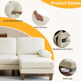 Karl home U-Shape Sectional Sofa Couch 111" Modern 4-Seat Sofa with Chaises Chenille Fabric Upholstered Covertible Couch with Wood Grain Legs for Living Room, Reception Room, Apartment, Beige Karl home