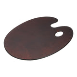 PATIKIL 12"x9" Wooden Paint Palette, Wood Painting Palette Color Mixing Round Paint Tray Palette with Thumb Hole for Oil Watercolor Artist, Dark Brown PATIKIL