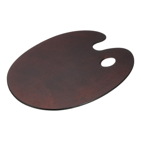 PATIKIL 12"x9" Wooden Paint Palette, Wood Painting Palette Color Mixing Round Paint Tray Palette with Thumb Hole for Oil Watercolor Artist, Dark Brown PATIKIL