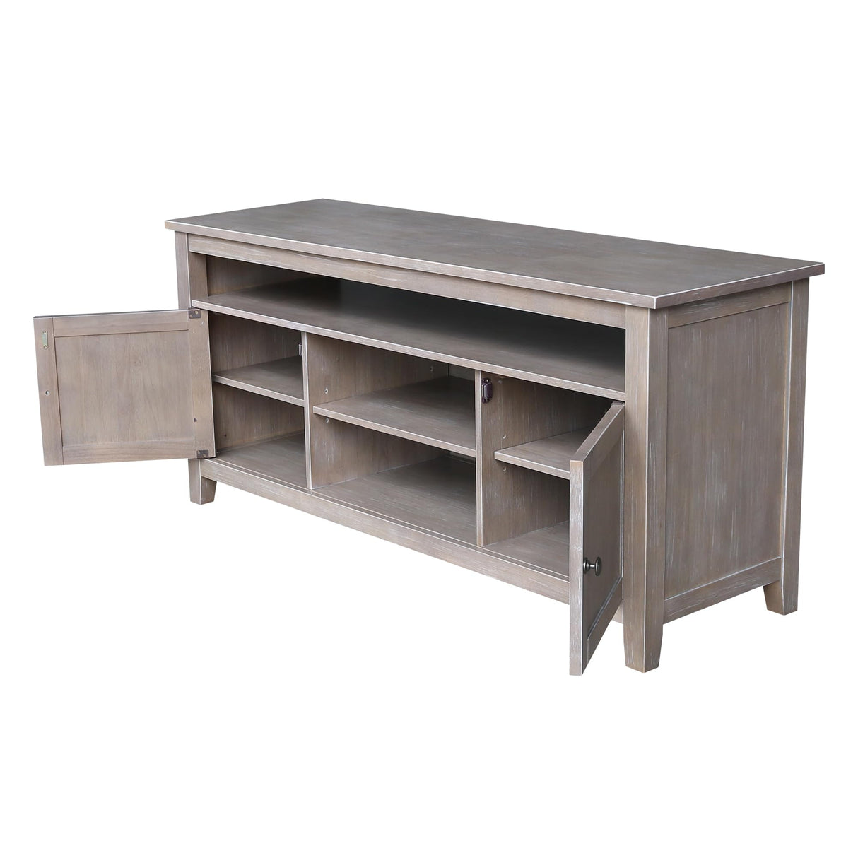 International Concepts Entertainment/TV Stand - With 2 Doors, Washed Gray Taupe IC International Concepts