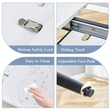 FURNITO 7 Piece Dining Table Set, 59"-75" Extendable Dining Room Table Set with 6 Upholstered Chairs, White Kitchen Table Chairs Set for Living Room, Apartment, Easy to Assemble FURNITO